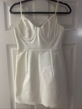 Princess Polly White Spaghetti Strap Mini Dress